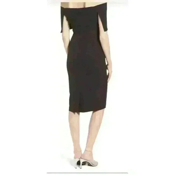 NWT VINCE CAMUTO Popover Cocktail black off the shoulder Dress size 0 women’s - Picture 1 of 8